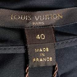 Louis Vuitton Black Silk Blend Bow Detail Top M