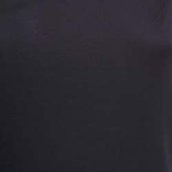 Pre Owned Louis Vuitton Navy Blue Cotton Sleeve Heart Neck Short Sleeve T-Shirt S