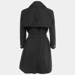 Pre Owned Louis Vuitton Black Cotton Double Breasted Belted Mini Dress L