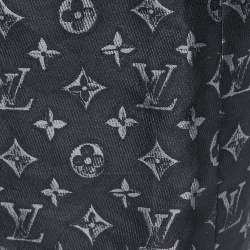 Louis Vuitton Black Logo Monogram Silk Blend Belted Trench Coat M