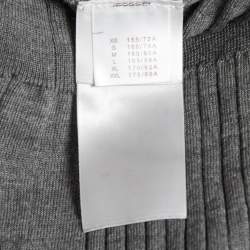 Louis Vuitton Grey Wool Rib Knit Button Front Cardigan M