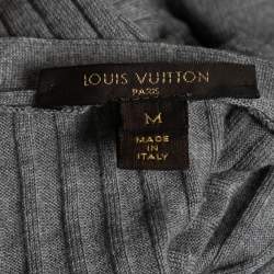 Louis Vuitton Grey Wool Rib Knit Button Front Cardigan M