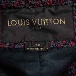 Louis Vuitton Bordeaux Tweed Zip Front Coat S