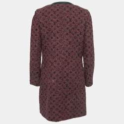 Louis Vuitton Bordeaux Tweed Zip Front Coat S