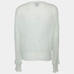Louis Vuitton Light Green Cashmere & Silk Knit Cardigan XL