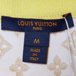 Louis Vuitton Yellow Monogram Silk Knit Sweater Top M