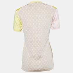 Louis Vuitton Yellow Monogram Silk Knit Sweater Top M