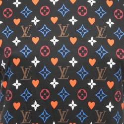 Louis Vuitton Black Logo Monogram Printed Cotton Knit Crewneck T-Shirt S
