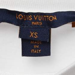 Louis Vuitton White Logo Patch Globe Print Cotton Crew Neck Half Sleeve T-Shirt XS