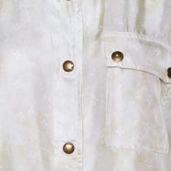 Louis Vuitton Yellow Silk Monogram Cloud Masculine Shirt M