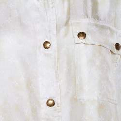 Louis Vuitton Yellow Silk Monogram Cloud Masculine Shirt M