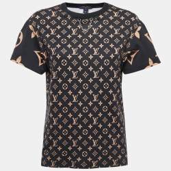 Louis Vuitton Black Monogram Print Cotton Crew Neck Short Sleeve T-Shirt M