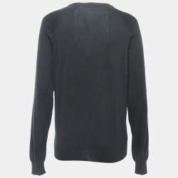 Pre Owned Louis Vuitton Black Knit Crew Neck Sweater S