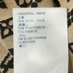 Pre Owned Louis Vuitton Black Monogram Jacquard Knit Crew Neck Half Sleeve T-Shirt S