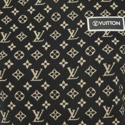 Pre Owned Louis Vuitton Black Monogram Jacquard Knit Crew Neck Half Sleeve T-Shirt S