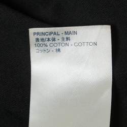 Pre Owned Louis Vuitton Black Logo Print Cotton Crew Neck Half Sleeve T-Shirt XS