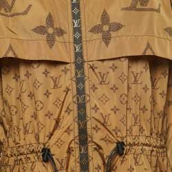 Louis Vuitton Monogram Nylon Shirred Waist Zip Front Jacket M