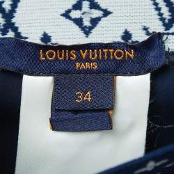 Louis Vuitton Navy Blue Monogram Stretch Knit Flight Mode Crop Top and Jeggings Set S
