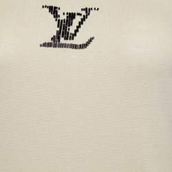 Pre Owned Louis Vuitton Beige Logo Embellished Cotton Knit T-Shirt XL