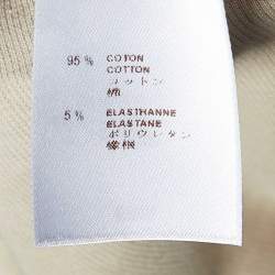 Pre Owned Louis Vuitton Beige Logo Embellished Cotton Knit T-Shirt XL