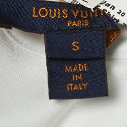 Louis Vuitton Cream All-over Print Silk & Cotton 3 Layered Short Sleeve T-Shirt S