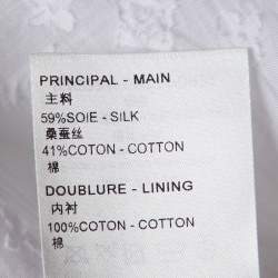 Louis Vuitton White Monogram Fil Coupé Lavaliere Collar Dress S