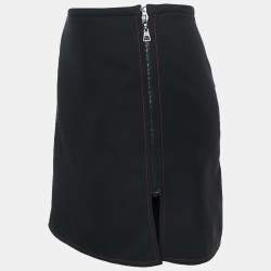 Pre Owned Louis Vuitton Black Nylon Zip Front Mini Skirt S