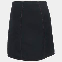 Pre Owned Louis Vuitton Black Nylon Zip Front Mini Skirt S