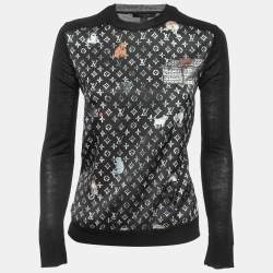 Louis Vuitton X Grace Coddington Catogram Silk & Wool Crew Neck Sweater S