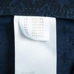 Louis Vuitton Navy Blue Monogram Jacquard Denim Blazer XS