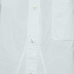 Pre Owned Louis Vuitton Off White Cotton Lace Trimmed Button Front Shirt L