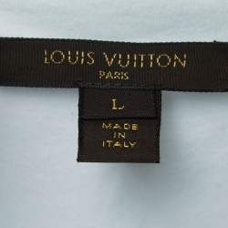 Pre Owned Louis Vuitton White Cotton Lace Applique Short Sleeve T-Shirt L