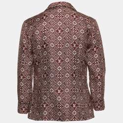 Louis Vuitton Burgundy 1854 Printed Silk Pajama Shirt XS