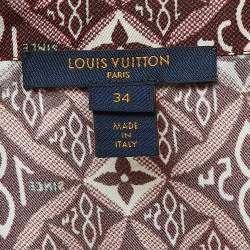 Louis Vuitton Burgundy 1854 Printed Silk Pajama Shirt XS