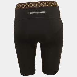 Louis Vuitton Black Jersey Monogram Detail Elasticated Waist Cycling Shorts S