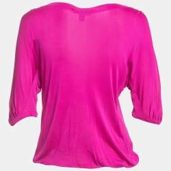 Louis Vuitton Pink Jersey Elasticated Hem Top L