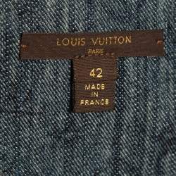 Louis Vuitton Blue Monogram Denim Zip Front Sleeveless Mini Dress L