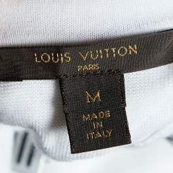 Pre Owned Louis Vuitton White Cotton Knit Neck Trim Detail T-Shirt M