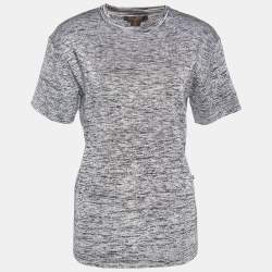Louis Vuitton Grey Cotton & Silk Knit T-Shirt M