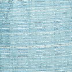 Pre Owned Louis Vuitton Light Blue Tweed Knee-Length Skirt M