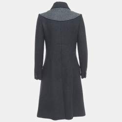 Louis Vuitton Vintage Charcoal Grey Wool Double-Breasted Coat S