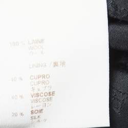 Louis Vuitton Vintage Charcoal Grey Wool Double-Breasted Coat S