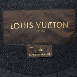 Louis Vuitton Vintage Charcoal Grey Wool Double-Breasted Coat S