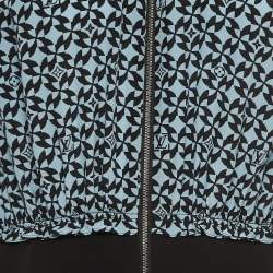 Louis Vuitton Black/Blue Printed Silk Midi Dress L
