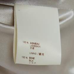 Louis Vuitton Silver Crinkled Leather Biker Jacket L