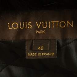 Louis Vuitton Black Cashmere/Fur Trimmed Oversized Parka Jacket M