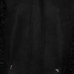 Louis Vuitton Black Cashmere/Fur Trimmed Oversized Parka Jacket M