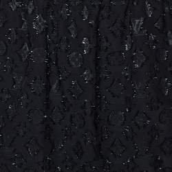 Louis Vuitton Black Monogram Fil Coupé Wrap Skirt M