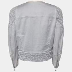 Louis Vuitton Grey Cotton Monogram Quilted Button Front Jacket L
