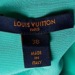 Louis Vuitton Green Monogram Print Silk Button Front Shirt M